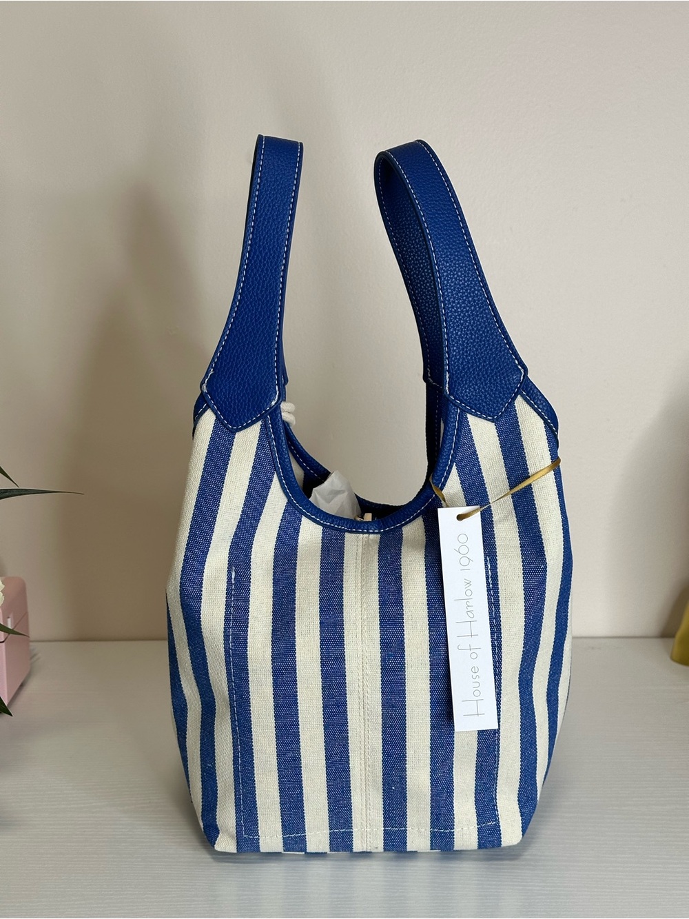House of Harlow 1960 Blue Stripe Shoulder Bag NWT - Picture 3 of 4